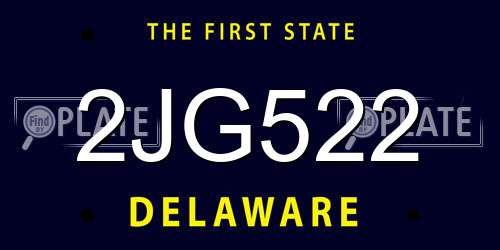 2JG522 Delaware License Plate