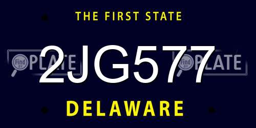 2JG577 Delaware License Plate