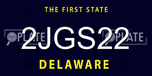 2JGS22 Delaware License Plate