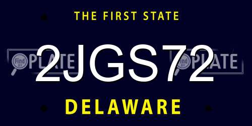 2JGS72 Delaware License Plate