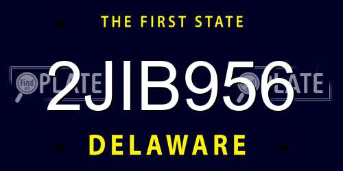 2JIB956 Delaware License Plate