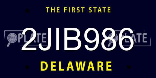 2JIB986 Delaware License Plate