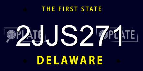 2JJS271 Delaware License Plate