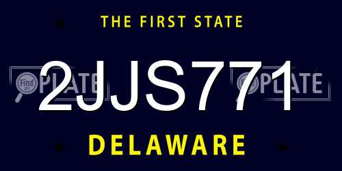 2JJS771 Delaware License Plate