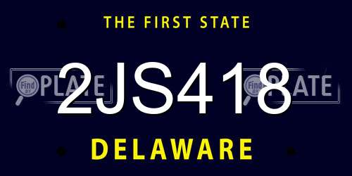 2JS418 Delaware License Plate