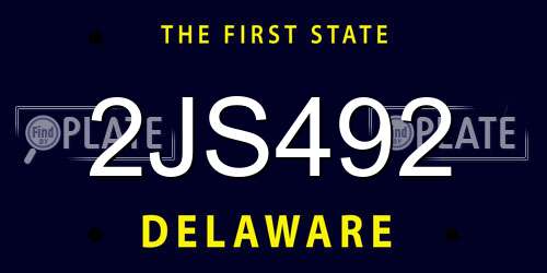 2JS492 Delaware License Plate