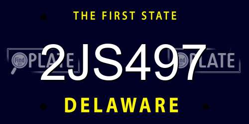2JS497 Delaware License Plate