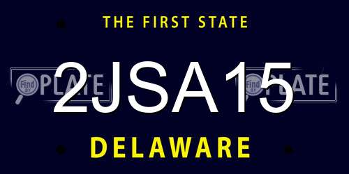 2JSA15 Delaware License Plate
