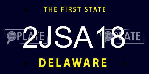 2JSA18 Delaware License Plate