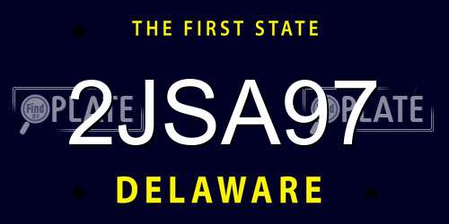 2JSA97 Delaware License Plate