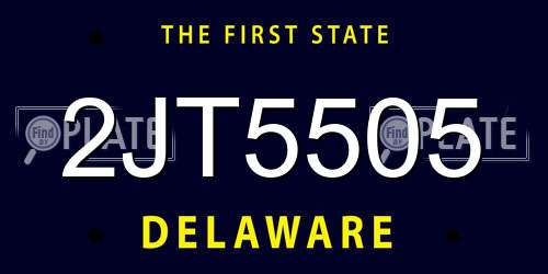 2JT5505 Delaware License Plate