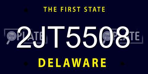 2JT5508 Delaware License Plate
