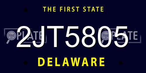 2JT5805 Delaware License Plate
