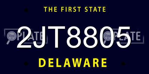 2JT8805 Delaware License Plate