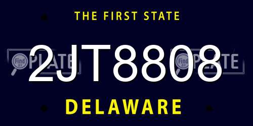 2JT8808 Delaware License Plate