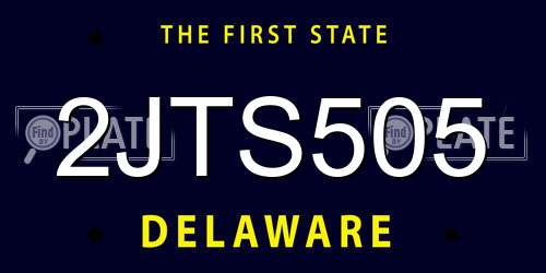 2JTS505 Delaware License Plate