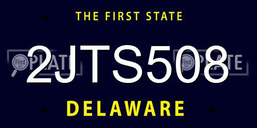 2JTS508 Delaware License Plate