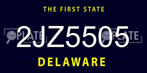 2JZ5505 Delaware License Plate