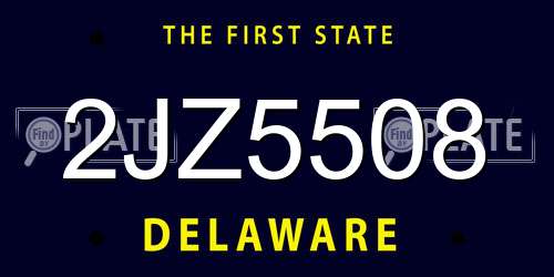2JZ5508 Delaware License Plate