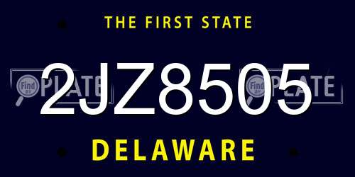 2JZ8505 Delaware License Plate