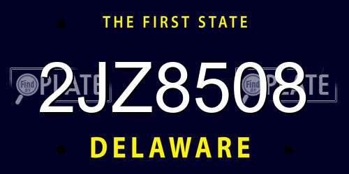 2JZ8508 Delaware License Plate