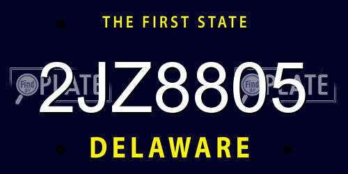 2JZ8805 Delaware License Plate