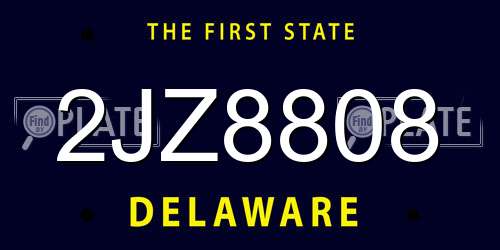 2JZ8808 Delaware License Plate