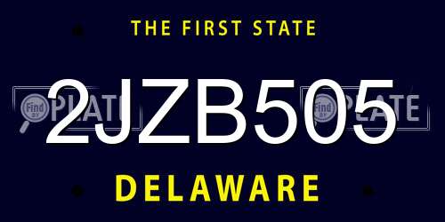 2JZB505 Delaware License Plate