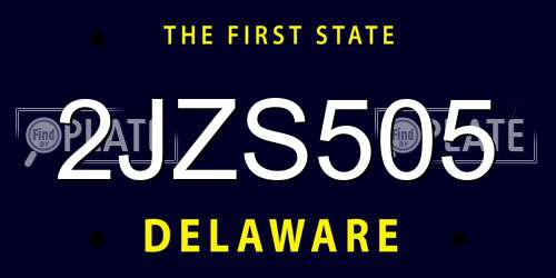 2JZS505 Delaware License Plate