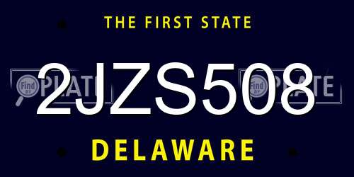 2JZS508 Delaware License Plate