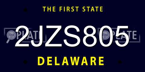2JZS805 Delaware License Plate