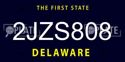 2JZS808 Delaware License Plate