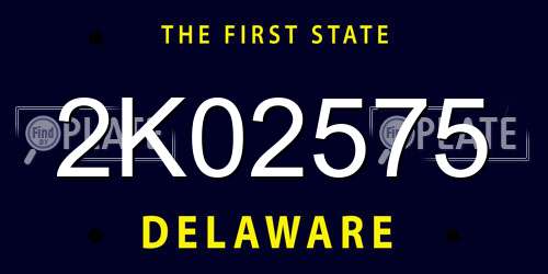 2K02575 Delaware License Plate