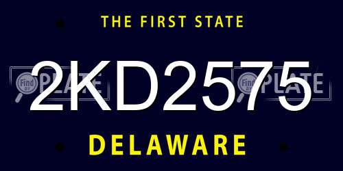 2KD2575 Delaware License Plate
