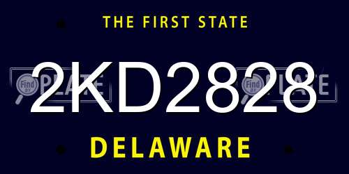 2KD2828 Delaware License Plate