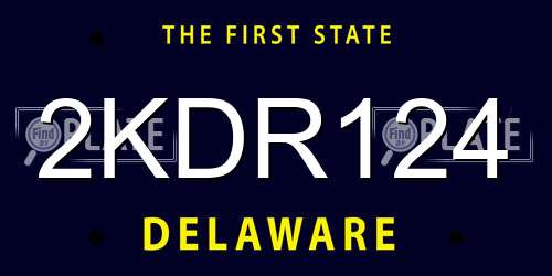 2KDR124 Delaware License Plate