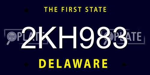 2KH983 Delaware License Plate