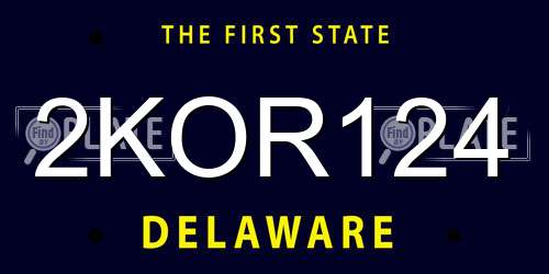 2KOR124 Delaware License Plate