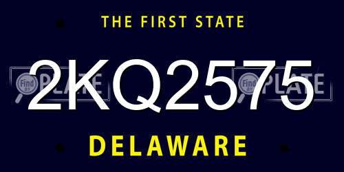 2KQ2575 Delaware License Plate