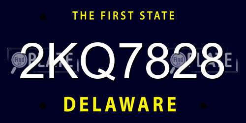 2KQ7828 Delaware License Plate