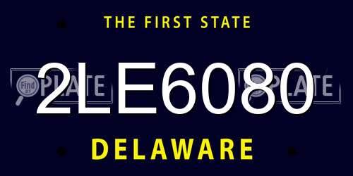 2LE6080 Delaware License Plate