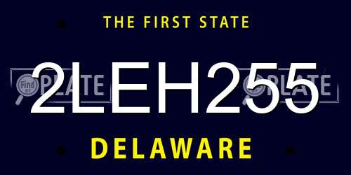 2LEH255 Delaware License Plate