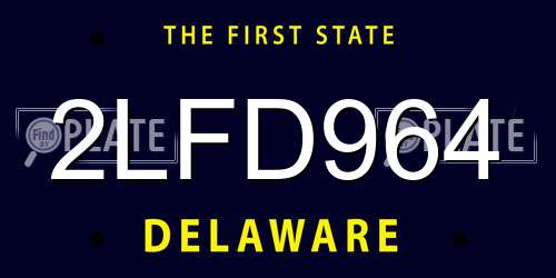 2LFD964 Delaware License Plate