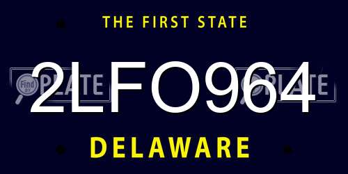 2LFO964 Delaware License Plate