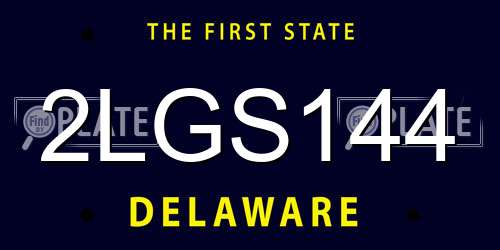 2LGS144 Delaware License Plate