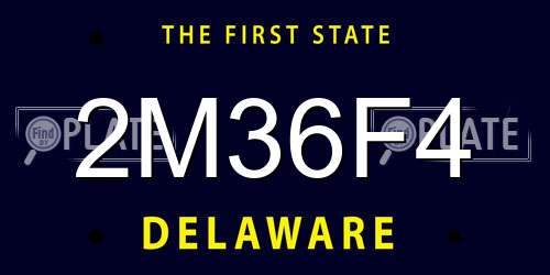 2M36F4 Delaware License Plate