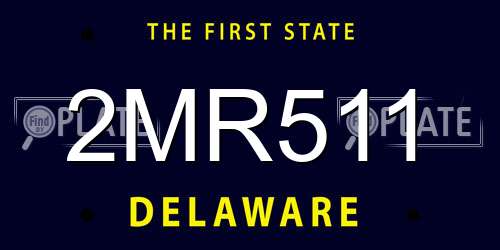 2MR511 Delaware License Plate