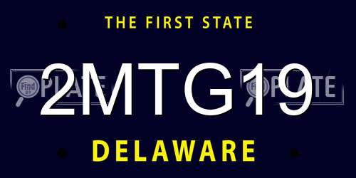 2MTG19 Delaware License Plate