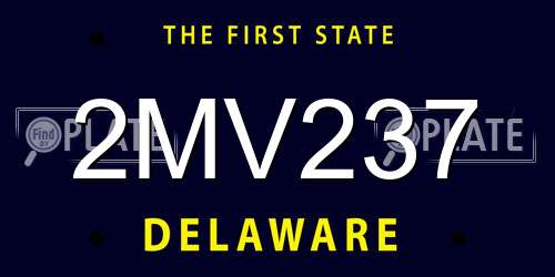 2MV237 Delaware License Plate