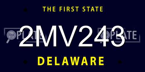 2MV243 Delaware License Plate